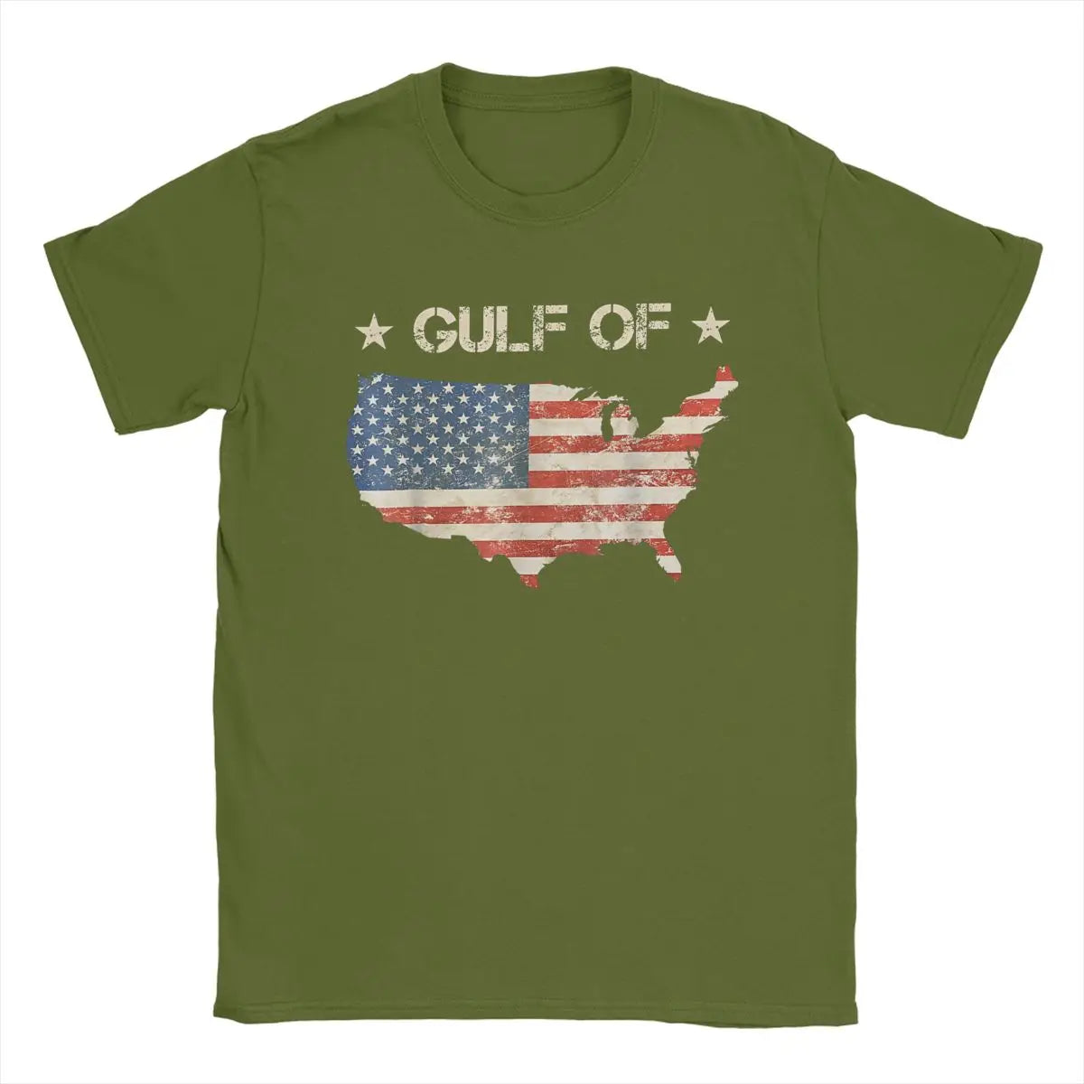 Gulf of America USA Flag A Cotton T-Shirts (7 Colors)