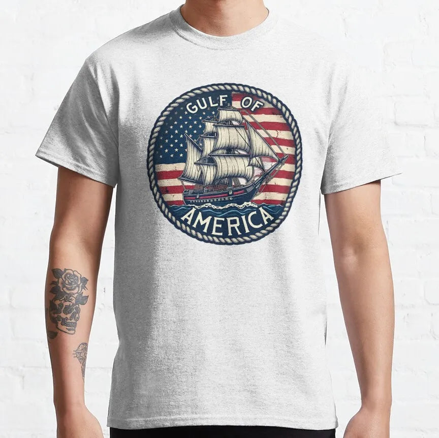 Gulf of America Ship Flag Cotton T-Shirts (4 Colors)