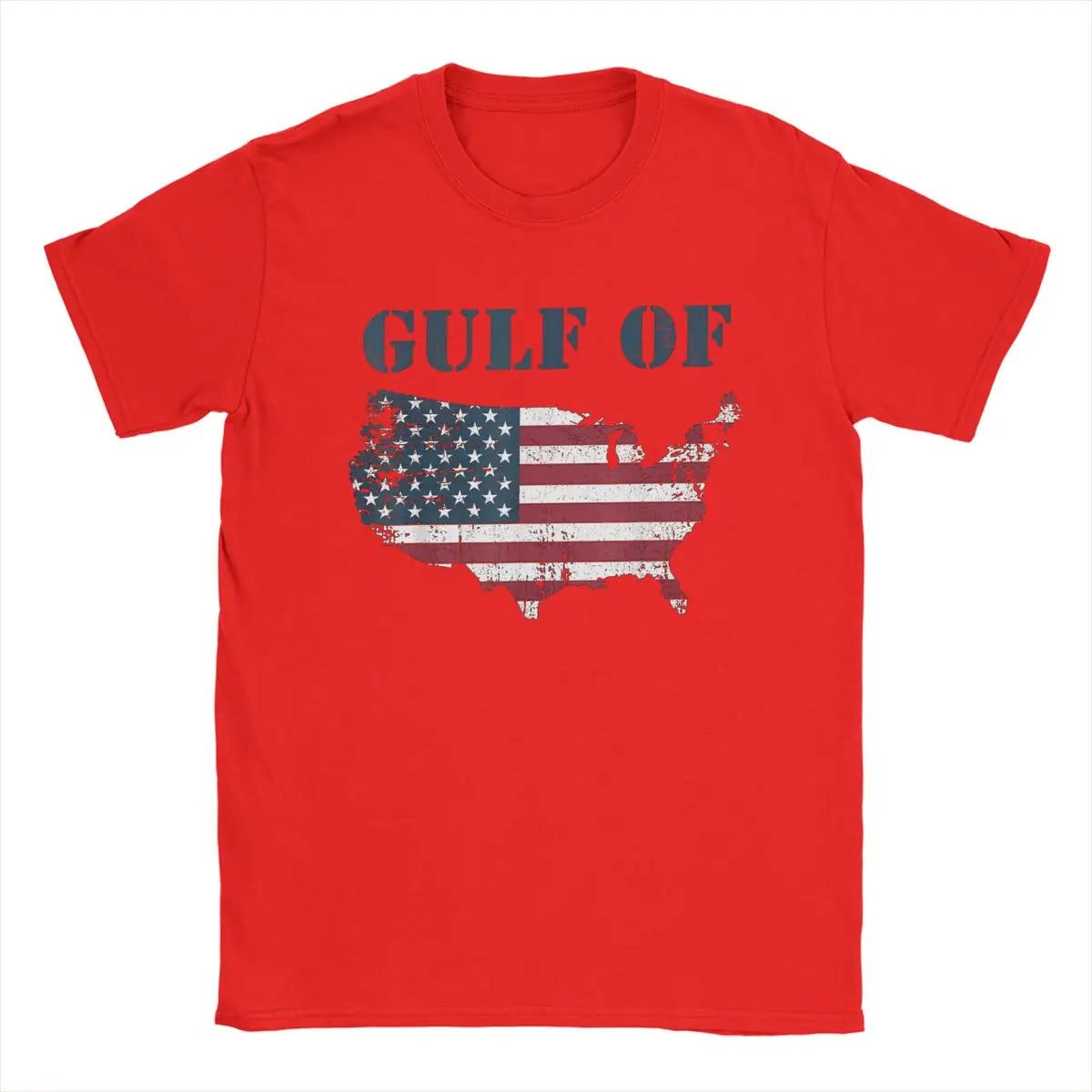 Gulf of America USA Flag B Cotton T-Shirts (4 Colors)