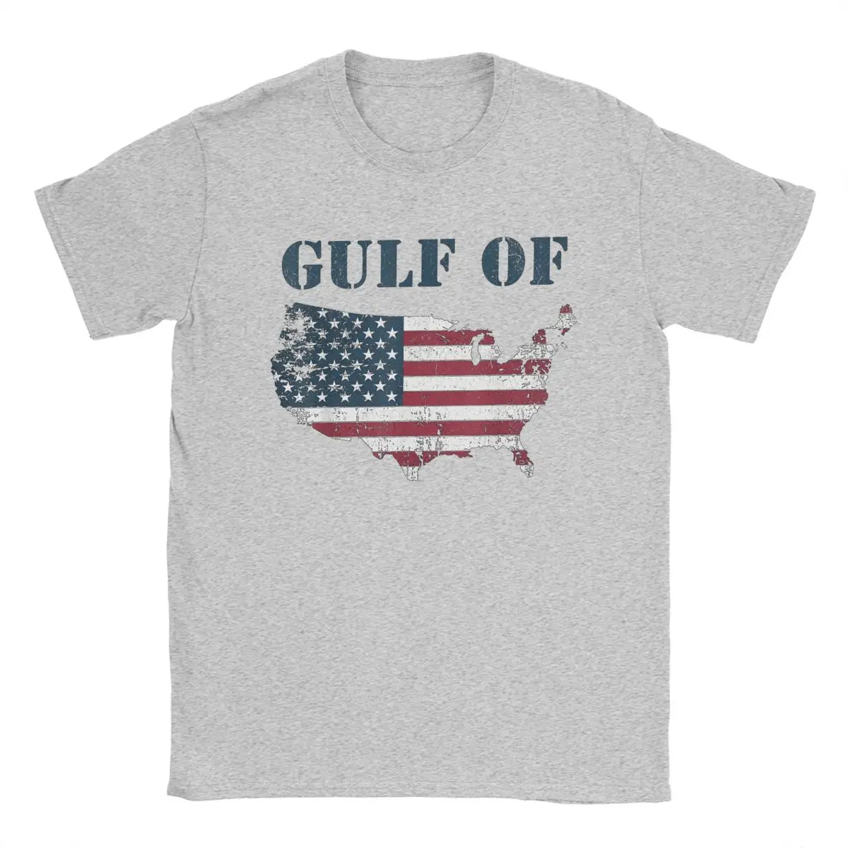 Gulf of America USA Flag B Cotton T-Shirts (4 Colors)