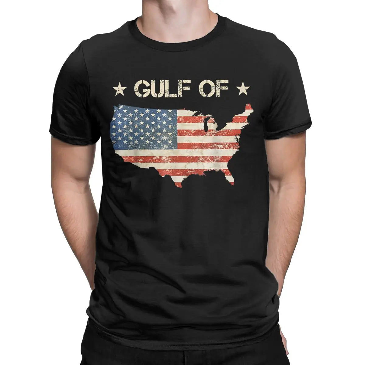 Gulf of America USA Flag A Cotton T-Shirts (7 Colors)